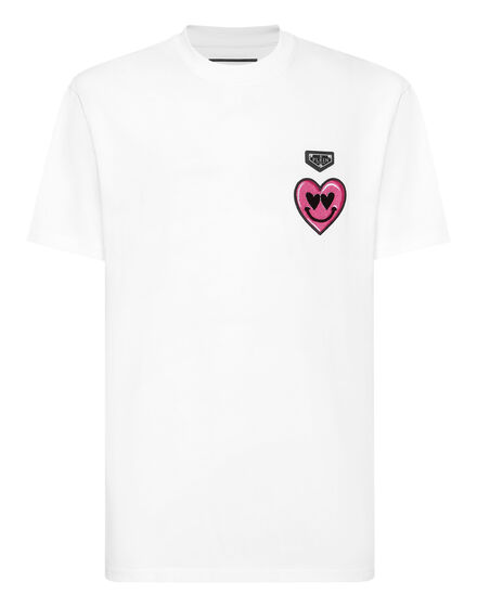 Round Neck T-Shirt Smile Patch
