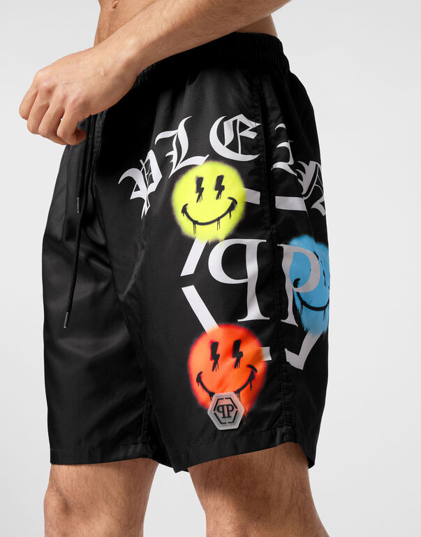 Jogging Shorts with Smile Print