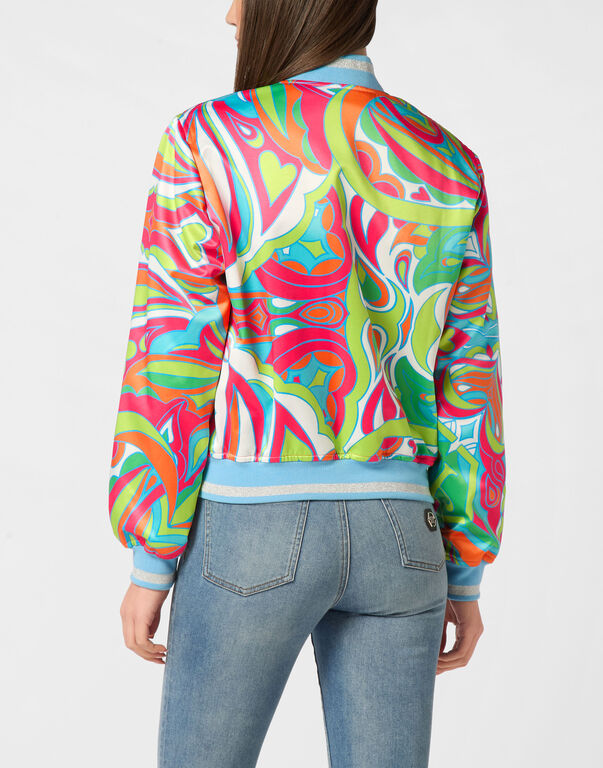 Satin Bomber Colorful Circus