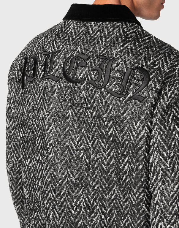 Chevron Collared Bomber Gothic Plein Chevron Collared Bomber Gothic Plein