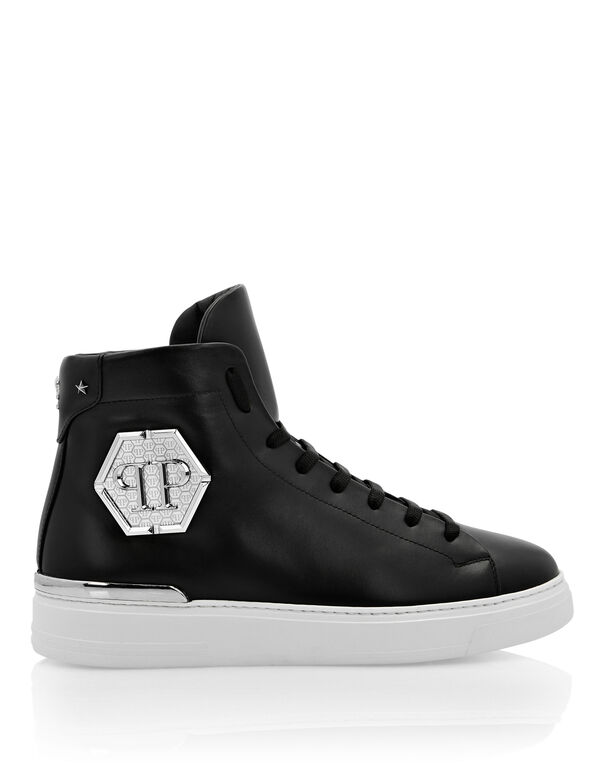 Hi-Top Sneakers Hexagon Stars and skull