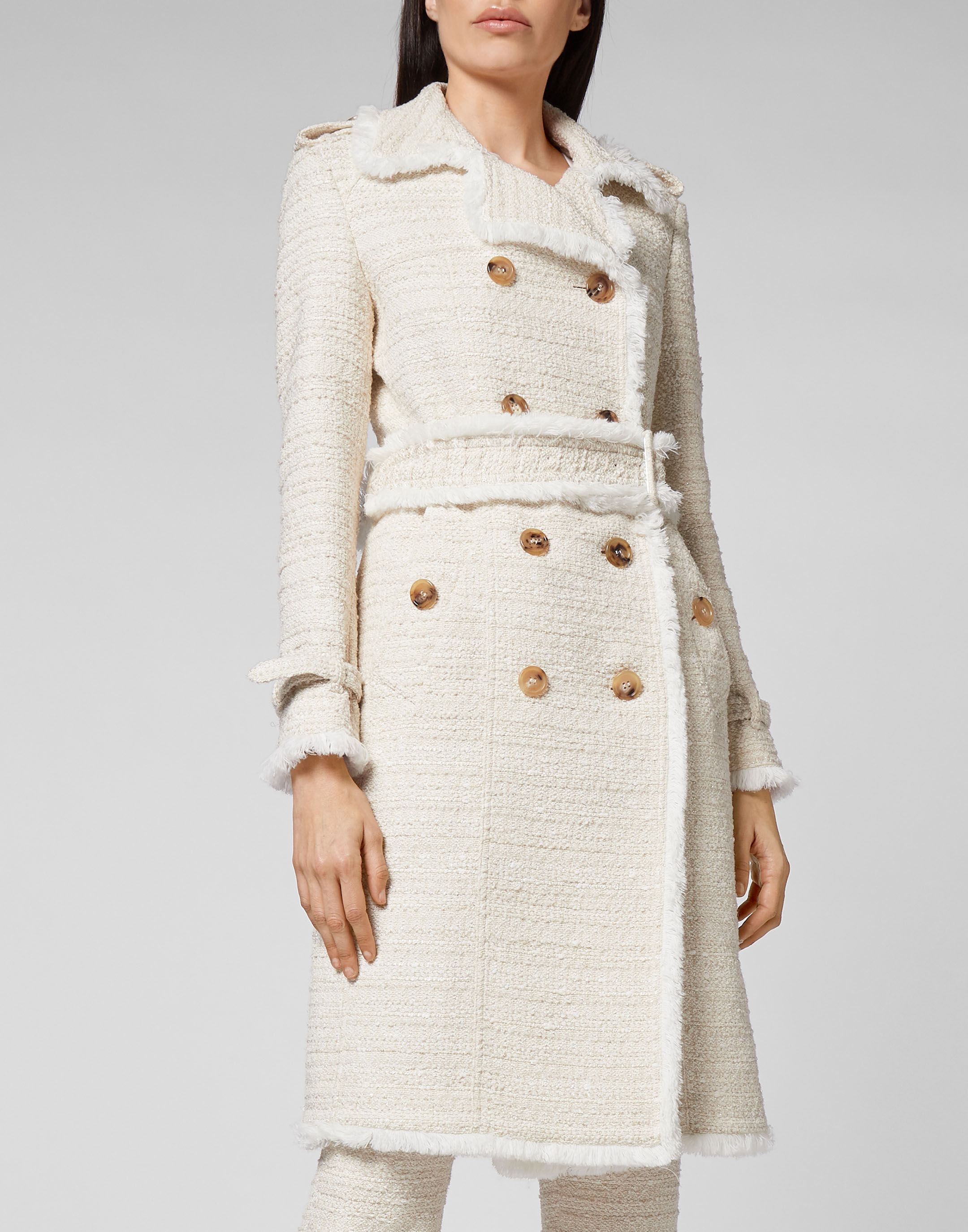 Revolution drapey bouclé trench coat hot sale