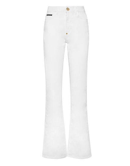 Denim High wasted flare Trousers