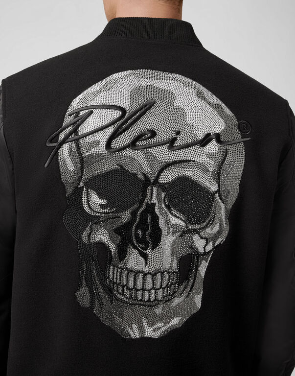 Bomber with nylon sleeves Skull