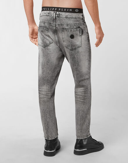 Denim Trousers Carrot Fit Iconic Plein Denim Trousers Carrot Fit Iconic Plein