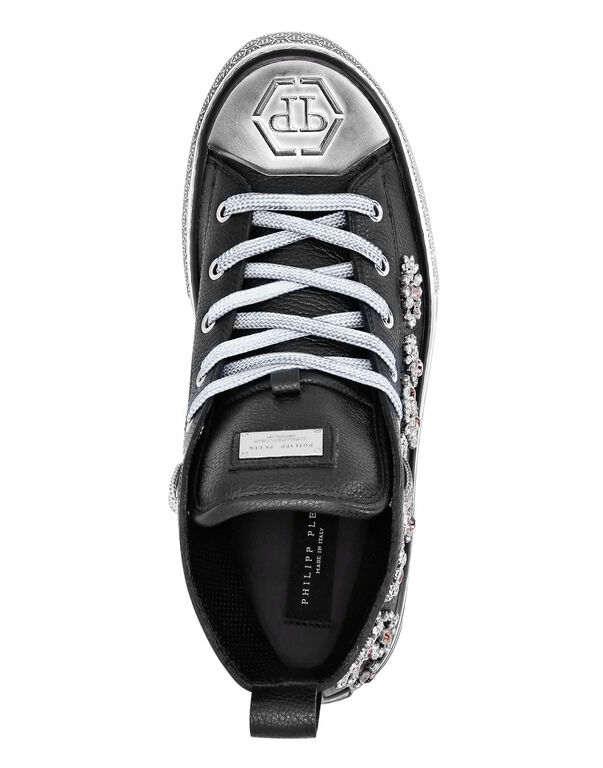 Leather Hi-Top Sneakers Crystal Megastar