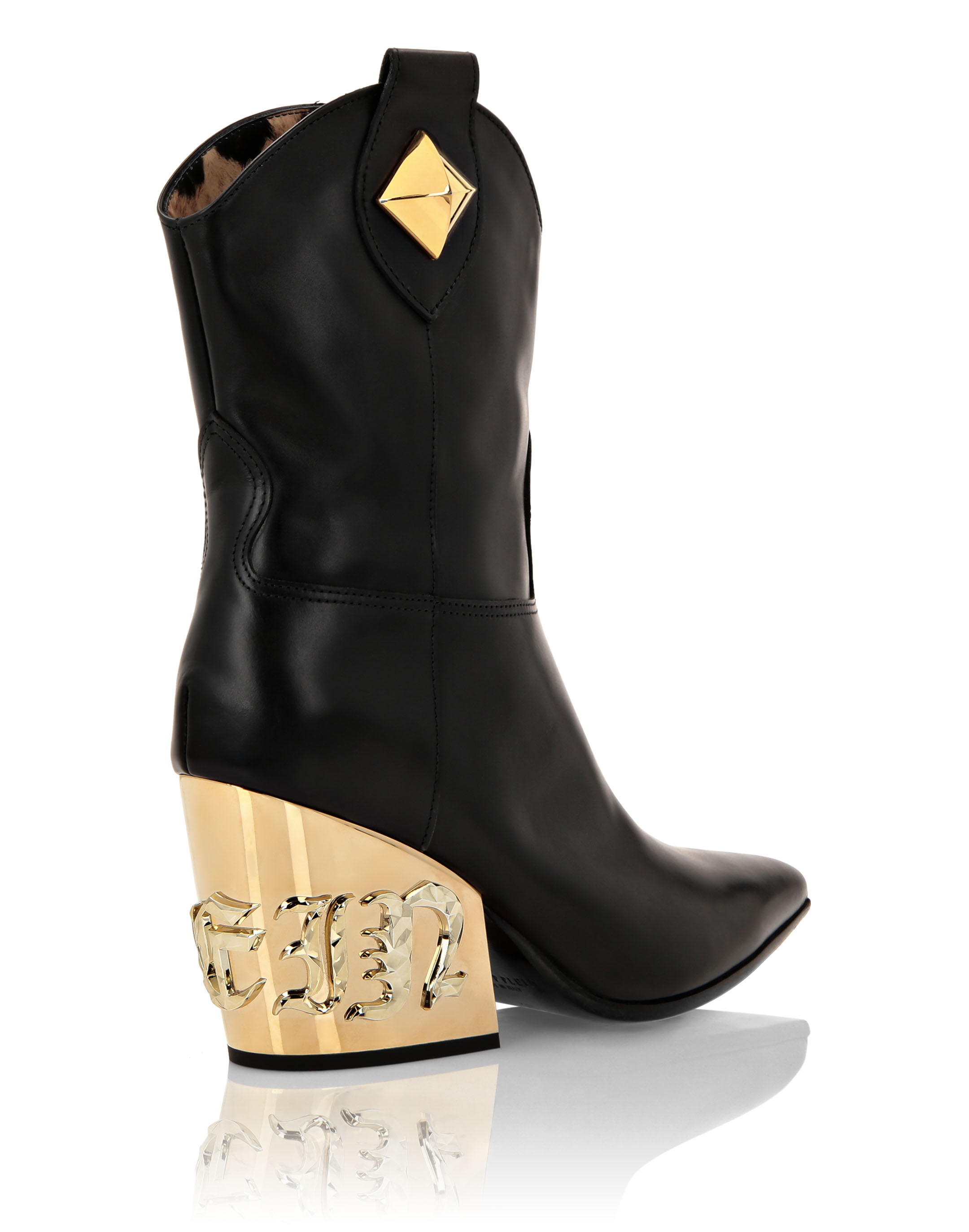 CowBoy Mid Heel Boots Gothic Plein Philipp Plein Outlet