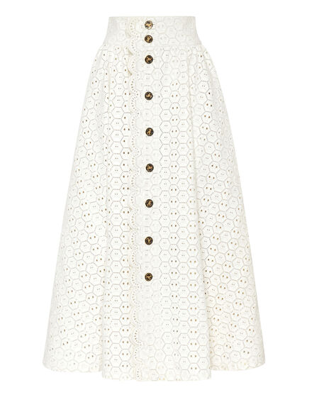 Sangallo Leather Maxi Skirt