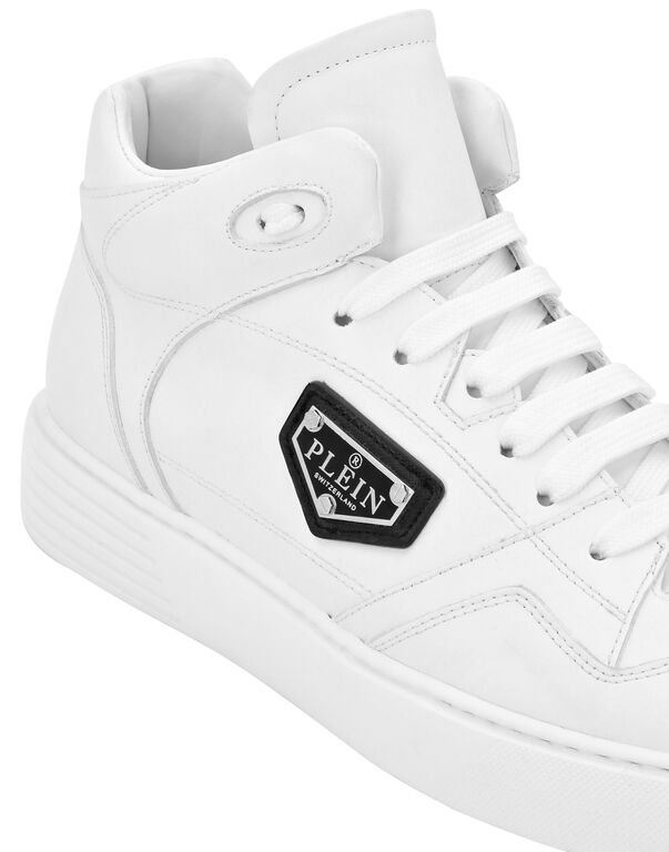 Nappa Leather Mid Top Sneakers