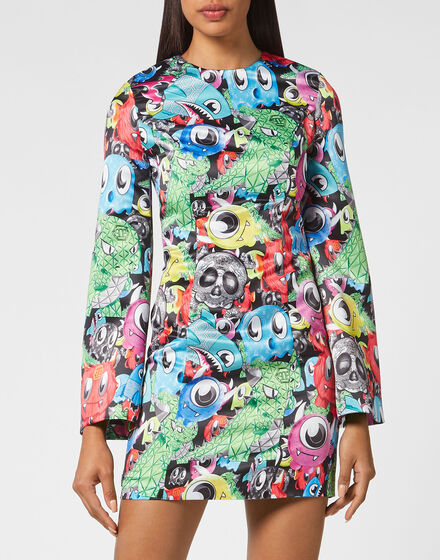 Mini Dress LS Monsters