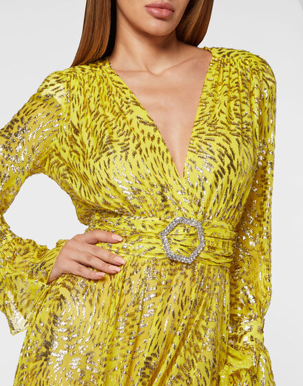Gold Lurex Long Dress