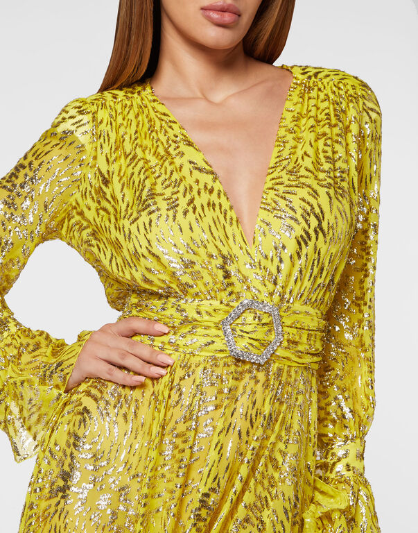 Gold Lurex Long Dress