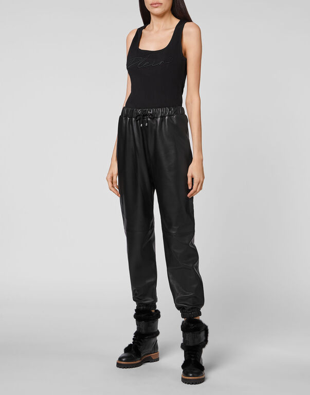 Soft Leather Jogging Trousers