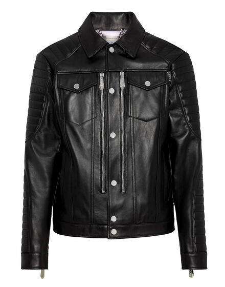 Leather Moto Jacket Iconic Plein