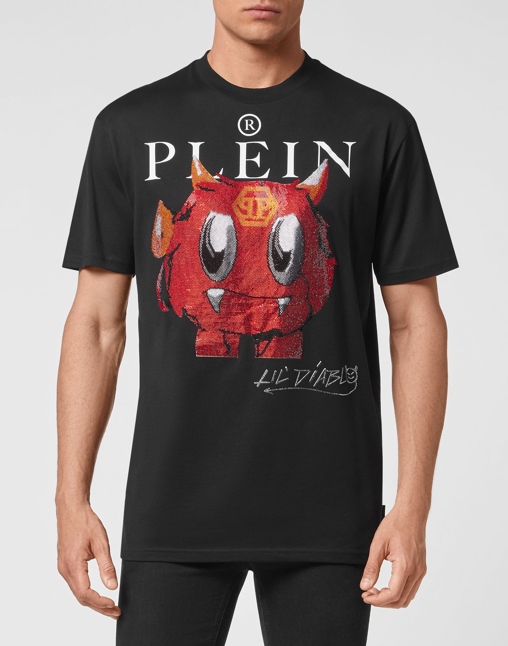 Tシャツ・カットソー Philipp Plein ROUND NECK MONSTERS T-shirt T-shirt Round Neck SS Monsters with Crystals | Philipp Plein