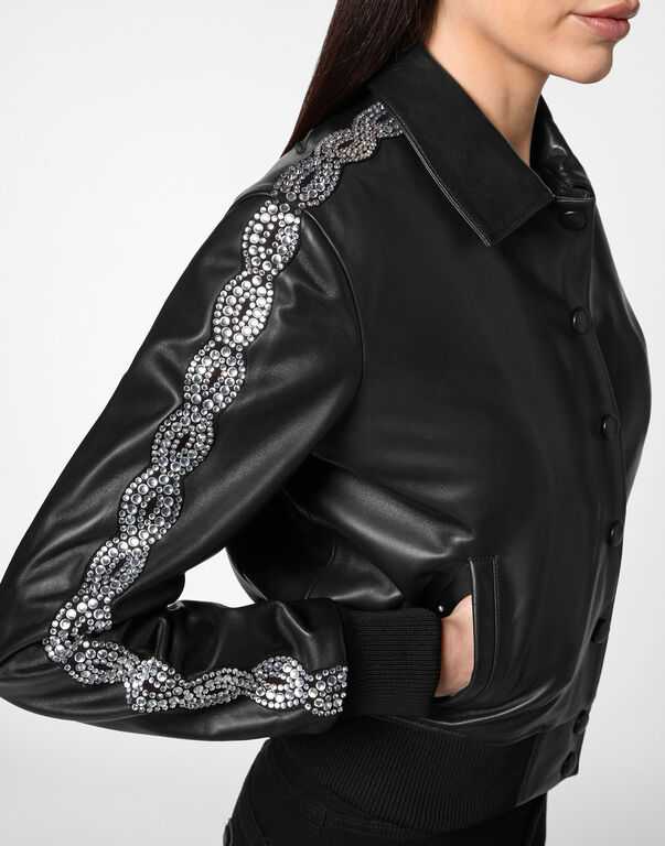 Leather Bomber  Crystal Cable