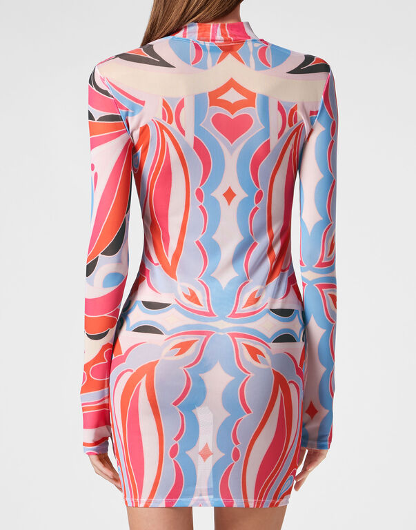 Mini Dress LS Colorful Circus