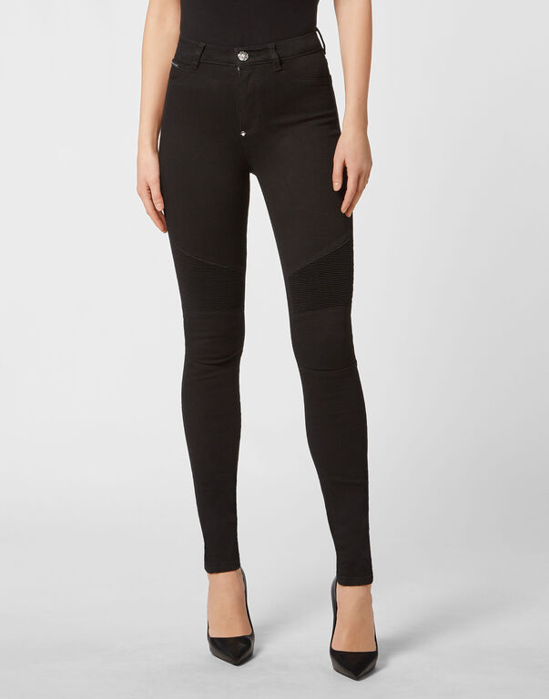 Denim High Waist Biker