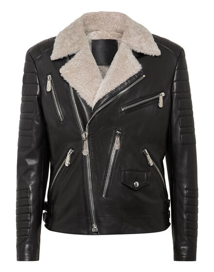 Lambskin shearling Biker Jacket Iconic Plein