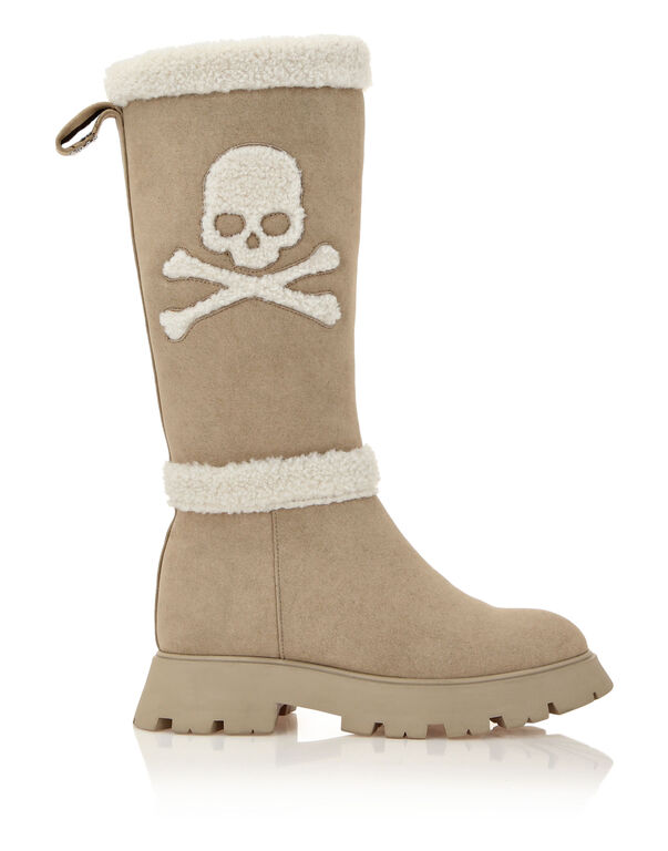 Mid-Flat Boots Skull&Bones