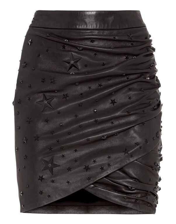 Leather Skirt Short Studs
