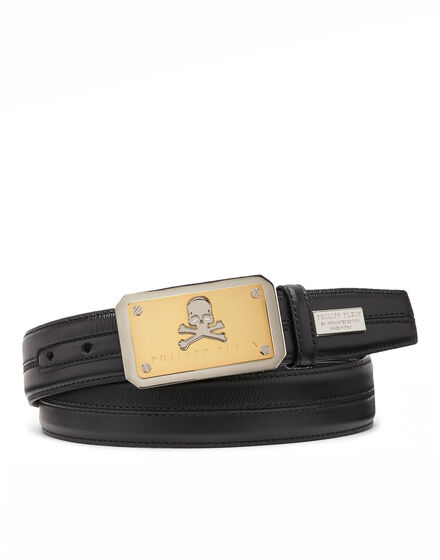 Leather Belt Skull and Plein