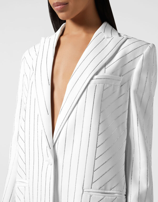 Cady Blazer Crystal Pinstripe