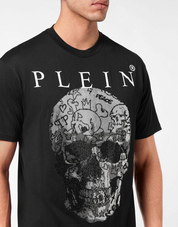 T-shirt Round Neck SS Skull with Crystals