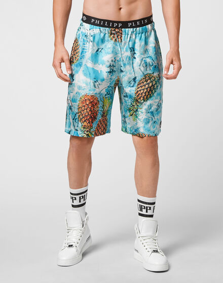 Silk Shorts Pineapple Skies