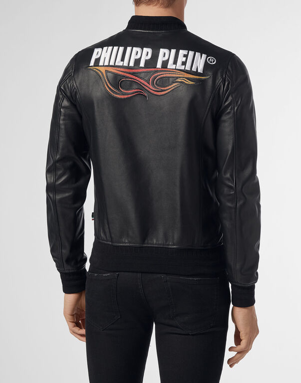 Leather Bomber Flame