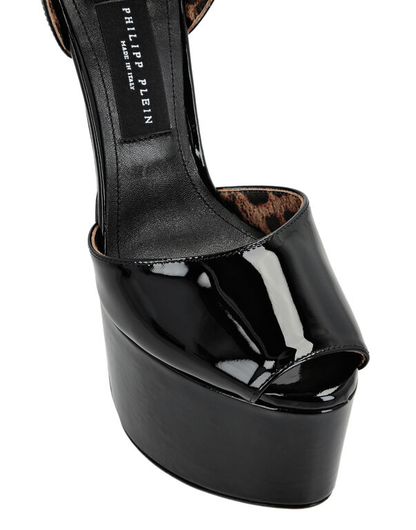 Patent Leather Platform Sandals