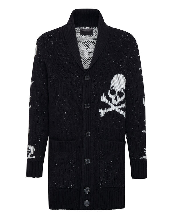 Cardigan Long Skull and Plein