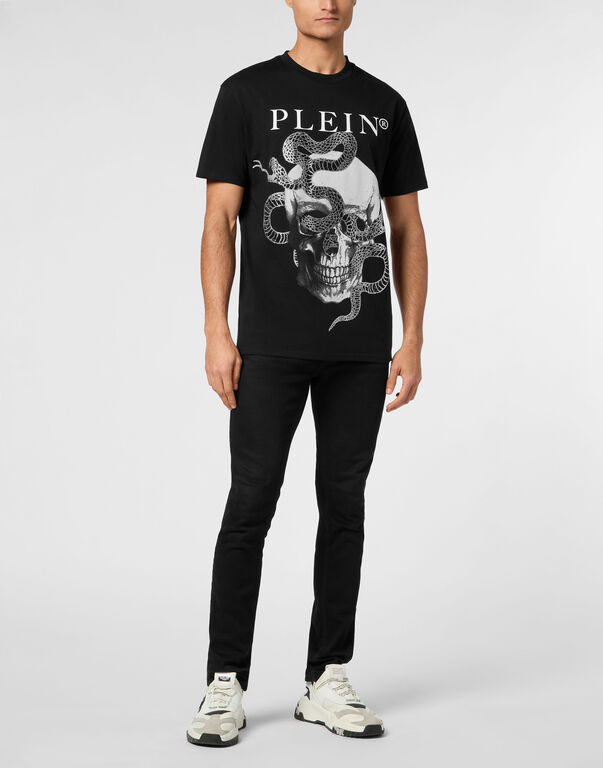 Round Neck T-Shirt Skull Snake