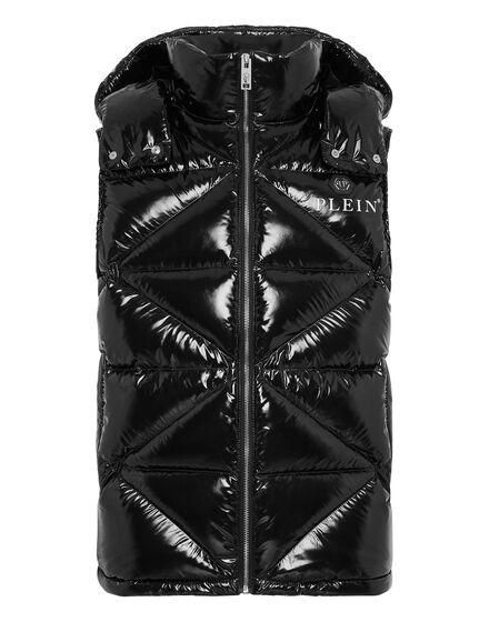 Sleeveless Quilted Down Jacket Hexagon