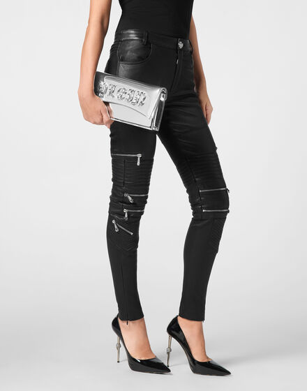 Synthetic Mirror Leather Baguette Gothic Plein