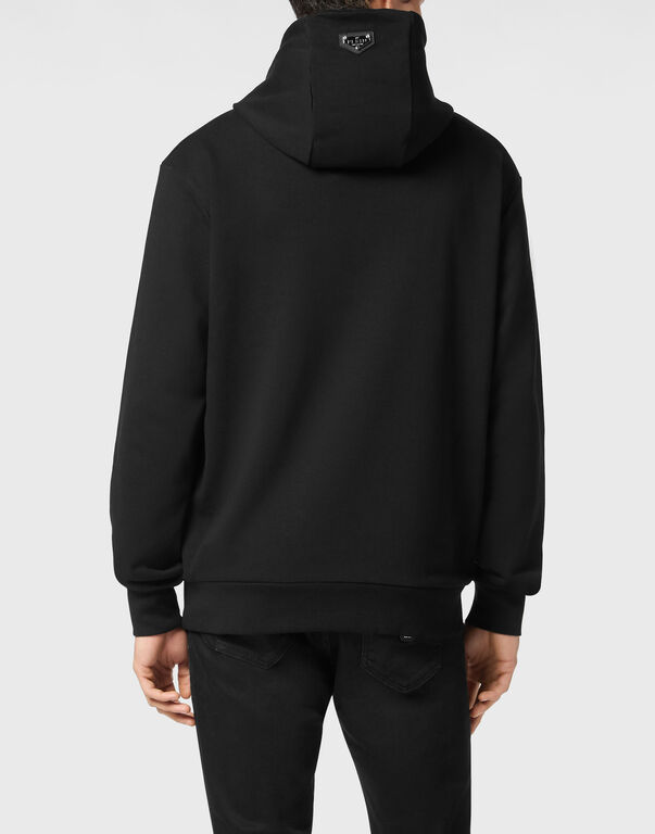 Hoodie Sweatshirt LS Strass Hexagon