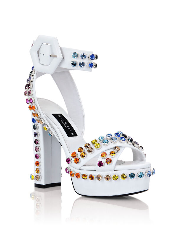 Sandals High Heels Multicolor with Crystals