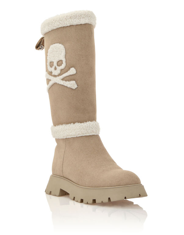 Mid-Flat Boots Skull&Bones