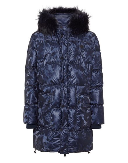 Nylon Parka With Fur Details