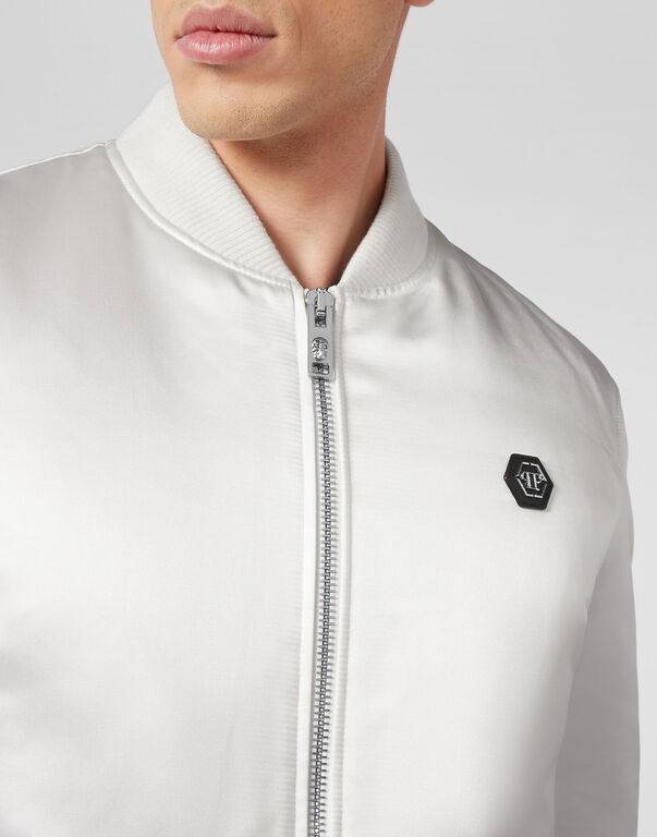 Satin Bomber Glass Skull