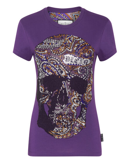 T-shirt Round Neck Sexy Pure Fit Paisley Skull