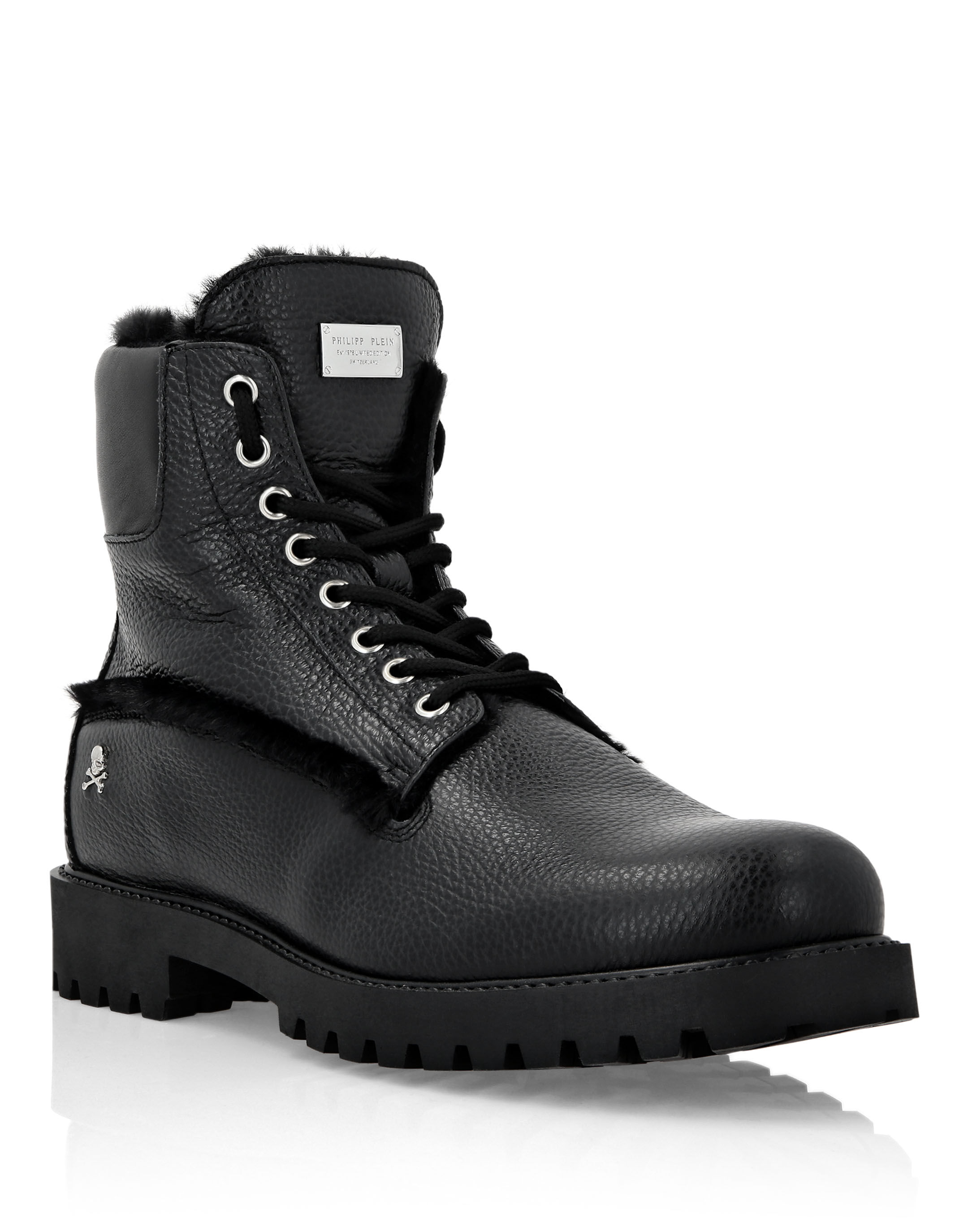 Leather Boots with shearling inside The Hunter Philipp Plein Outlet