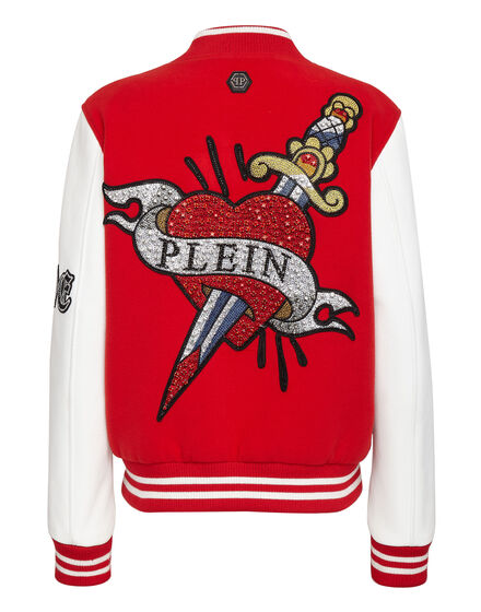 Wool and Leather Bomber Love Angel