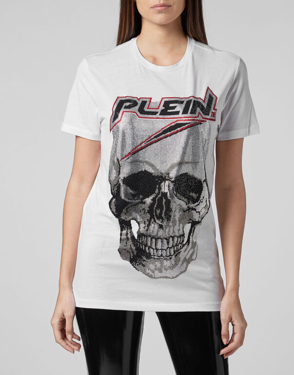 T-shirt Platinum Cut Round Neck Space Plein