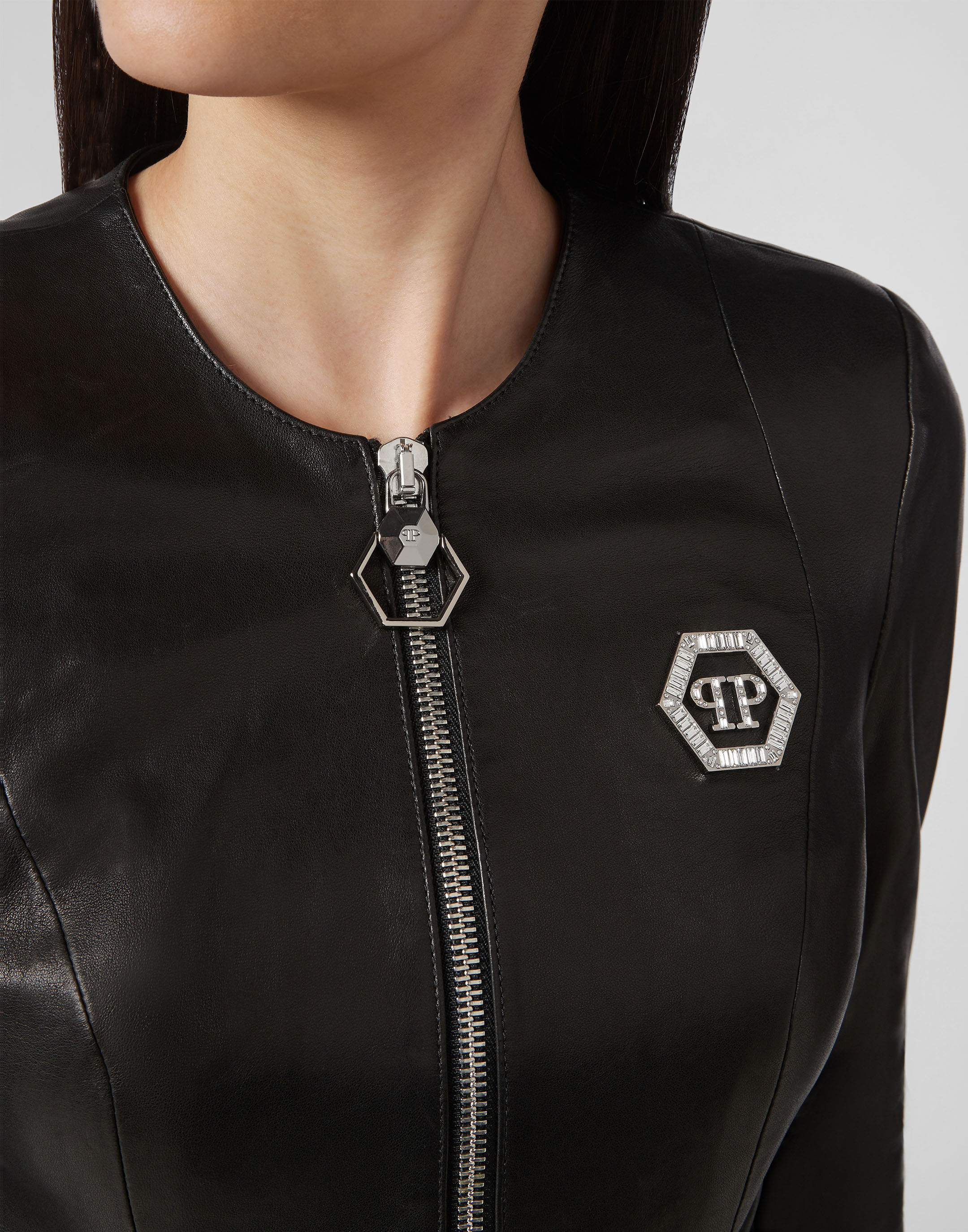 Leather Jacket Skull Philipp Plein Outlet