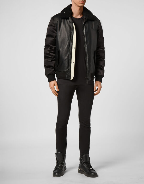 Lambskin and Nylon down Bomber Philipp Plein TM