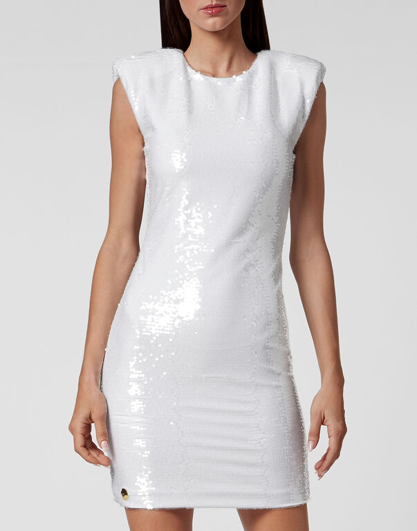 T-shirt Dress Sleeveless  with Crystals