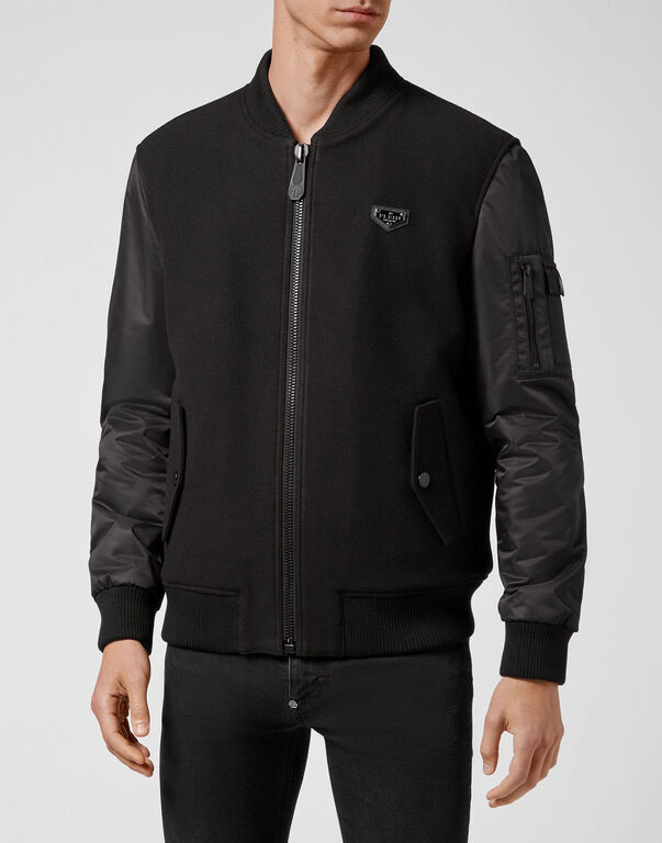 Bomber with nylon sleeves Skull