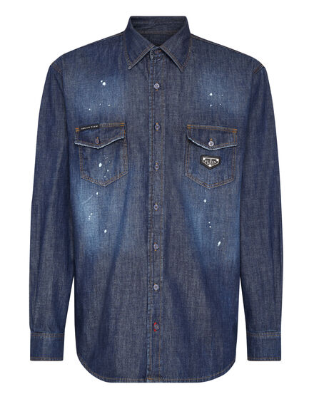 Denim Shirt Ls Iconic Plein