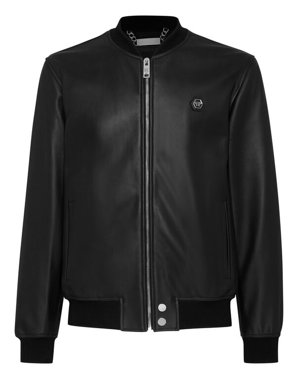 Leather Bomber Skull